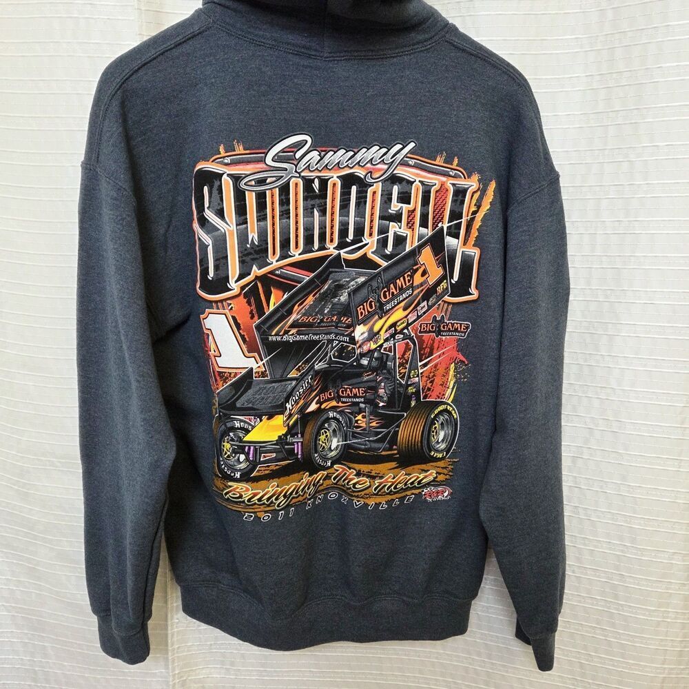 Sammy Swindell Hoodie 2011 Knoxville Men's M Blue-Gray Sprint Midget Racing